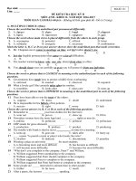 Tải Đề thi học kì 2 môn Tiếng Anh lớp 12 năm học 2016 - 2017 - Đề kiểm tra cuối năm môn Anh 12 năm 2017