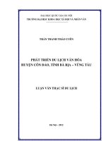 Phát triển du lịch văn hóa huyện côn đảo, tỉnh bà rịa – vũng tàu 