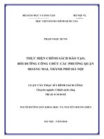 Thực hiện chính sách đào tạo, bồi dưỡng công chức các phường quận hoàng mai, thành phố hà nội 