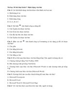 Tải Trắc nghiệm Tin học 10 bài thực hành 7 - Định dạng văn bản