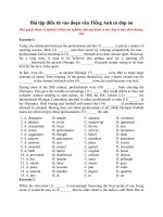 Tải Bài tập điền từ vào đoạn văn tiếng Anh có đáp án - Điền từ vào chỗ trống trong đoạn văn tiếng anh