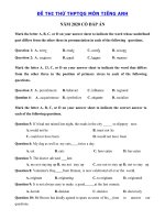 Tải Đề ôn thi THPT Quốc Gia môn tiếng Anh năm 2020 số 31 - Đề thi tốt nghiệp THPT 2020 môn Anh có đáp án