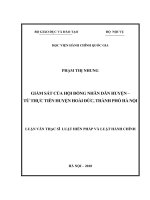 Giám sát của hội đồng nhân dân huyện   từ thực tiễn huyện hoài đức, thành phố hà nội 