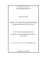 Thiết kế và tổ chức hoạt động trải nghiệm cho học sinh trong dạy học toán 8 