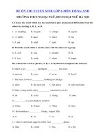 Tải Đề thi thử tiếng Anh vào lớp 6 trường THCS Ngoại Ngữ, Đại học Ngoại Ngữ Hà Nội - Đề thi vào lớp 6 môn tiếng Anh có đáp án
