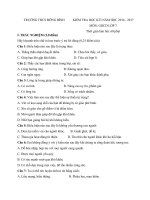 Tải Đề thi học kì 1 môn Giáo dục công dân lớp 7 trường THCS Đông Bình, Cần Thơ năm học 2016 - 2017 - Đề thi hết học kì 1 môn Giáo dục công dân lớp 7 có đáp án