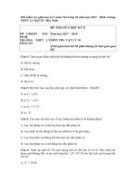 Tải Đề kiểm tra giữa học kì 2 môn Vật lí lớp 10 năm học 2017 - 2018 trường THPT Lý Thái Tổ - Bắc Ninh - Đề kiểm tra giữa học kì 2 môn Vật lí 10 có đáp án