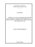 nghiên cứu các yếu tố ảnh hưởng đến tính minh bạch củathông tin trên báo cáo tài chính của các doanh nghiệp phi tài chính niêm yết trên thị trường chứng khoán việt nam 