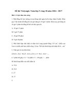 Tải Đề thi Violympic Toán lớp 5 vòng 18 năm 2016 - 2017 - Đề thi giải Toán qua mạng lớp 5 có đáp án