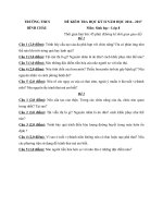 Tải Bộ đề thi học kì 2 môn Sinh học lớp 8 trường THCS Bình Châu, Bà Rịa Vũng Tàu năm học 2016 - 2017 - Đề kiểm tra học kì II môn Sinh lớp 8 có đáp án