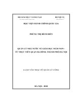 Quản lý nhà nước về giáo dục mầm non từ thực tiễn quận ba đình, thành phố hà nội 