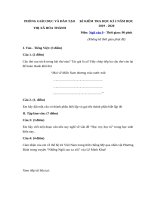 Tải Đề thi học kì 2 lớp 9 môn Ngữ văn Phòng GD&ĐT thị xã Hòa Thành năm học 2019 - 2020 - Đề kiểm tra HK 2 lớp 9 môn Văn