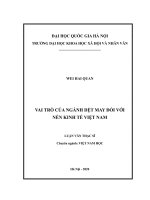 Vai trò của ngành dệt may đối với nền kinh tế việt nam