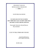 Xây dựng bài tập tâm vận động phát triển khả năng vận động theo nhạc cho trẻ 3   4 tuổi ở trường mầm non 