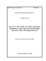 Quản lý nhà nước về chất thải rắn sinh hoạt trên địa bàn thành phố thủ dầu một, tỉnh bình dương 