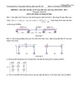 Đề thi và đáp án tham khảo Sức bền vật liệu và cơ học kết cấu đề số 1 năm học 2015-2016 – UET – Tài liệu VNU