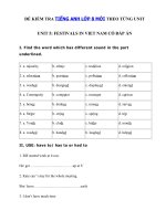 Tải Đề kiểm tra tiếng Anh 8 Unit 5 Festivals in Viet Nam - Bài tập Unit 5 lớp 8 Festivals in Viet Nam có đáp án