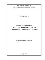 Nghiên cứu xây dựng chiến lược phát triển công ty cổ phần vận tải đường sắt Sài Gòn