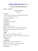 Tải Giáo án Tiếng Anh lớp 1 Tuần 14 sách First Friends 1 - Giáo án môn tiếng Anh lớp 1 theo tuần