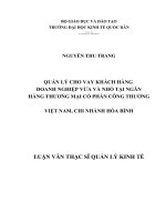 Luận văn thạc sỹ quản lý hoạt động cho vay khách hàng doanh nghiệp vừa và nhỏ tại ngân hàng TMCP