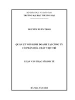 quản lý vốn kinh doanh tại công ty cổ phần hóa chất việt trì 