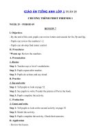 Tải Giáo án Tiếng Anh lớp 1 Tuần 25 sách First Friends 1 - Giáo án môn tiếng Anh lớp 1 theo tuần