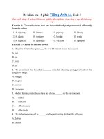 Tải Đề kiểm tra 15 phút Tiếng Anh 11 Unit 5 hệ 7 năm - Tiếng Anh lớp 11 Unit 5 Illiteracy có đáp án