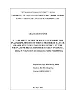 Một điển cứu về sự ngừng nghỉ diễn ngôn trong hai bài diễn văn nhậm chức năm 2013 của tổng thống barack obama và 2011 của thủ tướng nguyễn tấn dũng