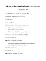 Tải Đề cương ôn thi học kì 1 môn Tiếng Anh lớp 8 - Ôn tập tiếng Anh lớp 8 học kì 1 năm 2020 - 2021