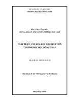 (Luận văn thạc sĩ) phát triển văn hóa đọc cho sinh viên trường đại học đồng tháp 