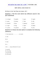 Tải Bộ đề thi tiếng Anh 7 học kì 1 chương trình mới năm 2020 - 3 Đề thi học kì 1 lớp 7 môn tiếng Anh có đáp án