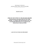 (Luận văn thạc sĩ) đánh giá ảnh hưởng của nấm men (kluyveromyces marxianus) đến tốc độ tăng trưởng, tỷ lệ sống, hiệu quả sử dụng thức ăn và khả năng miễn dịch của cá rô phi vằn 