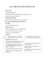 Tải Giáo án Toán 1 chương 4 bài 1: Phép cộng trong phạm vi 100 - Giáo án điện tử Toán 1