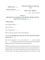 Tải Mẫu báo cáo biện pháp nâng cao hiệu quả việc rèn đọc cho học sinh lớp 1 - Báo cáo biện pháp thi giáo viên giỏi Tiểu học