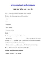 Tải Đề thi nói tiếng Anh lớp 8 học kì 1 năm 2020 - 2021 - Tổng hợp đề nói tiếng Anh 8 học kì 1 đầy đủ nhất| Đề cương ôn thi học kì 1 lớp 8 môn tiếng Anh có đáp án