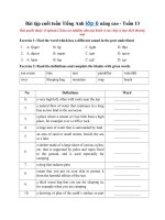 Tải Bài tập cuối tuần Tiếng Anh lớp 6 nâng cao - Tuần 13 - Phiếu bài tập cuối tuần Tiếng Anh lớp 6 tuần 13 có đáp án