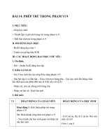 Tải Giáo án Toán 1 chương 2 bài 14: Phép trừ trong phạm vi 9 - Giáo án điện tử Toán lớp 1