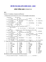 Tải 45 Đề thi học sinh giỏi tiếng Anh lớp 8 có đáp án - Bộ đề thi hsg Anh 8 mới có đáp án năm 2020