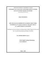 Applying kagan cooperative learning structures to improve 11th grade students’ speaking skills at a high school in thai binh