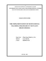 NGHIÊN cứu về VIỆC THỰC HIỆN các CHIẾN lược dạy tạo ĐỘNG lực ở các TRƯỜNG THPT tại VIỆT NAM