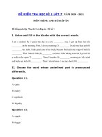 Tải Bộ 6 đề thi học kì 1 lớp 7 môn tiếng Anh năm 2020 - 2021 - 6 Đề kiểm tra tiếng Anh lớp 7 học kì 1 có đáp án