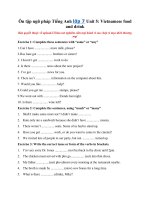 Tải Ôn tập ngữ pháp Tiếng Anh lớp 7 Unit 5: Vietnamese food and drink - Bài tập ngữ pháp Tiếng Anh 7 theo Unit có đáp án