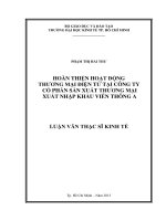 (Luận văn thạc sĩ) hoàn thiện hoạt động thương mại điện tử tại công ty cổ phần sản xuất thương mại XNK viễn thông a 