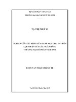 (Luận văn thạc sĩ) nghiên cứu tác động của danh mục cho vay đến lợi nhuận của các ngân hàng thương mại cổ phần việt nam 