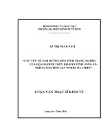 (Luận văn thạc sĩ) các yếu tố ảnh hưởng đến tình trạng nghèo của hộ gia đình trên địa bàn tỉnh long an   theo cách tiếp cận nghèo đa chiều 