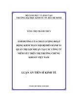 (Luận văn thạc sĩ) ảnh hưởng của chất lượng hoạt động kiểm toán nội bộ đến hành vi quản trị lợi nhuận tại các công ty niêm yết trên thị trường chứng khoán việt nam 
