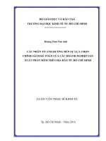 (Luận văn thạc sĩ) các nhân tố ảnh hưởng đến sự lựa chọn chính sách kế toán của các doanh nghiệp sản xuất phần mềm trên địa bàn TP HCM 