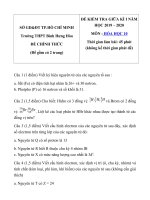 Tải Đề kiểm tra giữa học kì 1 môn Hóa học lớp 10 năm học 2019-2020 trường THPT Bình Hưng Hòa, T.P Hồ Chí Minh - Đề thi giữa học kì 1 môn Hóa học 10