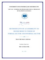 (Luận văn thạc sĩ) determinants of accessibility to microcredit in term of formal sector and informal sector 