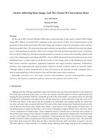 (Luận văn thạc sĩ) factors affecting store image and the choice of convenience store 